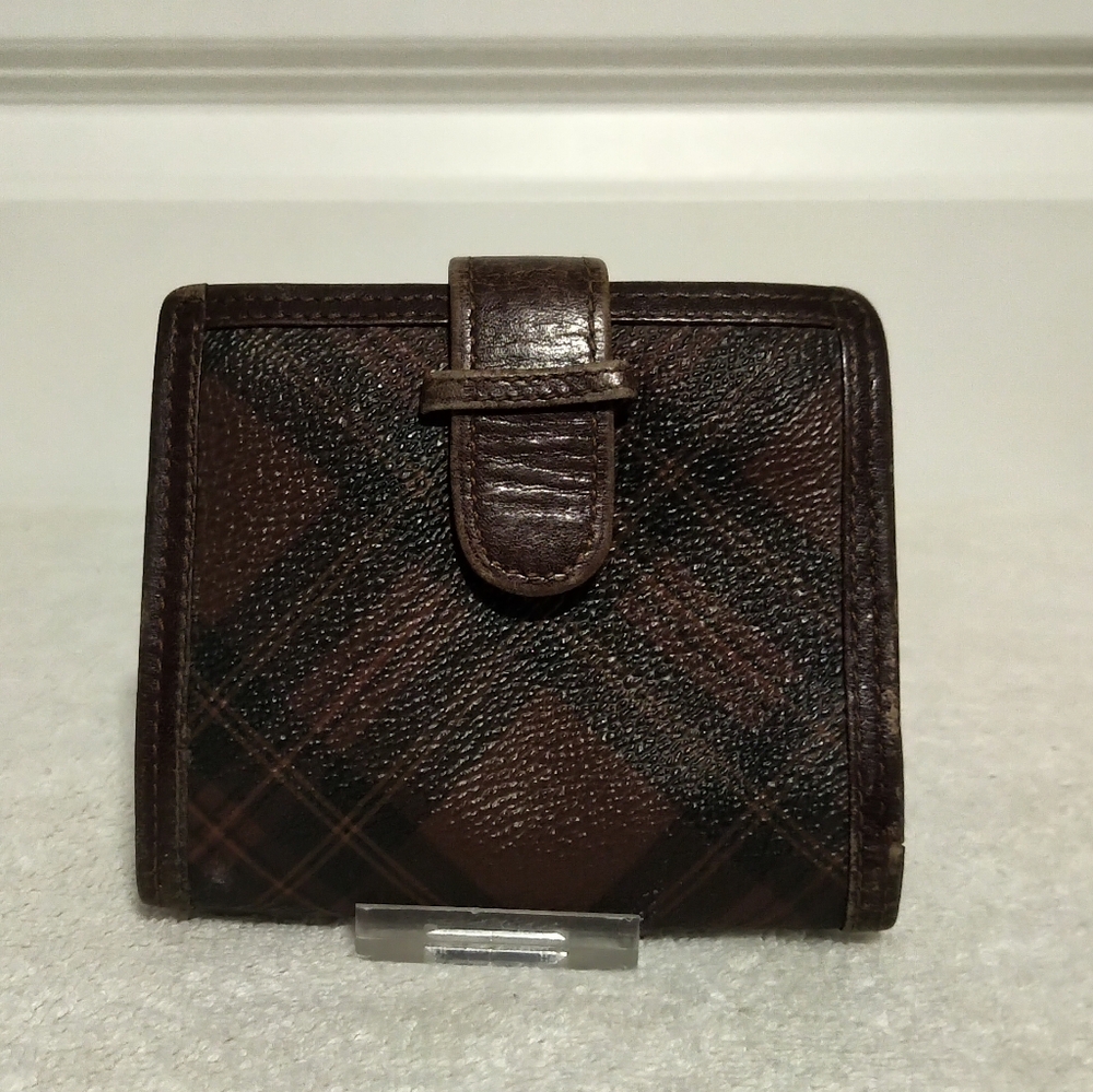 Polo Ralph Lauren Bi-Fold Plaid Leather Wallet